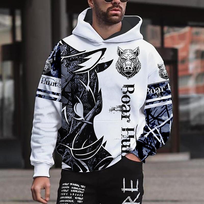 New Trendy Domineering Tiger 3D Digital Printing Men&#039;s Personalized Novelty Hoodie Sweatshirt
