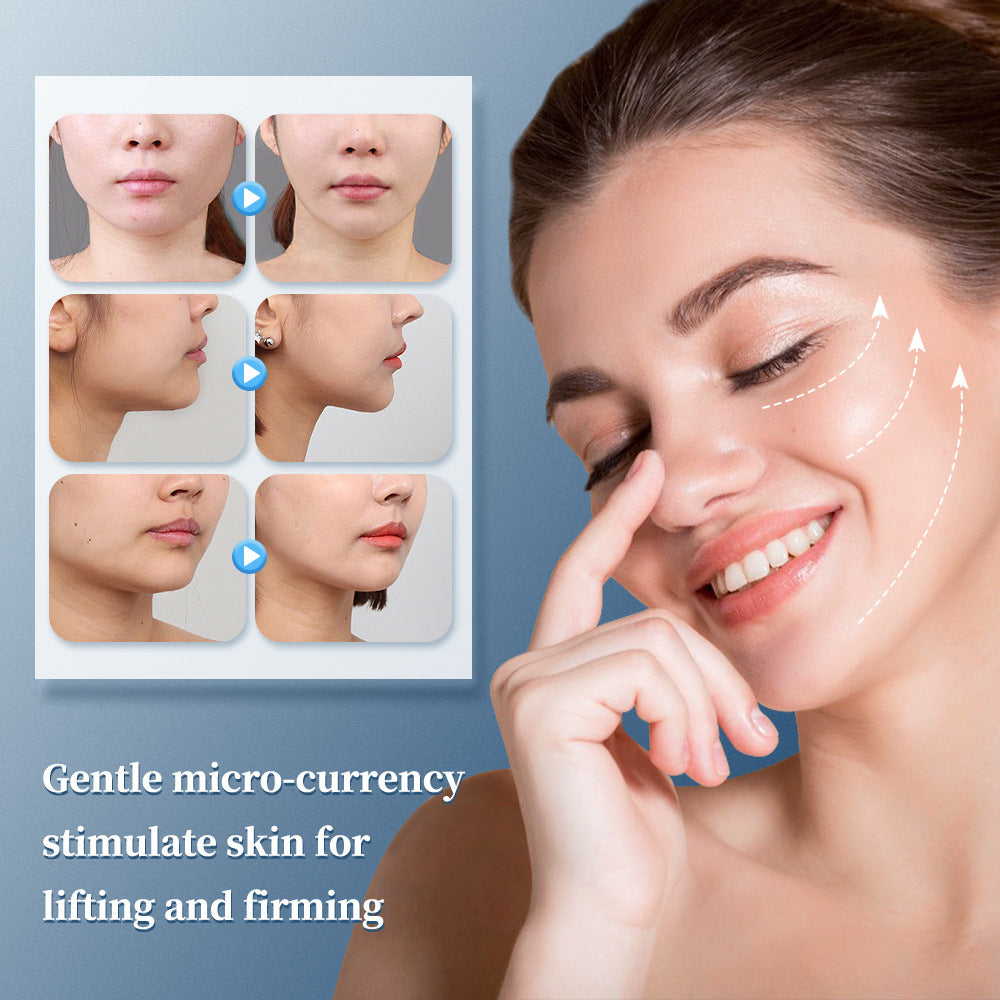 V-Shaped Face Wrinkle Removal Facial Massager Ems Facial Massager Low Frequency Pulse Crescent-Shaped Beauty Instrument Remote Control Model