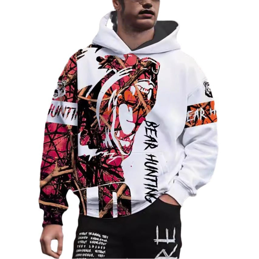 New Trendy Domineering Tiger 3D Digital Printing Men&#039;s Personalized Novelty Hoodie Sweatshirt